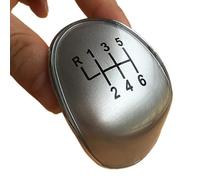 Szwaldaper Couvercle de capuchon d'emblème pommeau levier vitesse voiture 5/6 vitesses, for Ford, for Focus MK2 MK3, for Fiesta MK7 C-max B-max, for Galaxy, for Kuga(Silver 6 Speed)