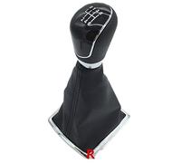 Szwaldaper Couvercle de coffre guêtre pommeau levier vitesse 5/6 vitesses, for Ford, for Fiesta MK7, for Focus MK2 FL NK3 C-max B-max S-max, for Galaxy MK3, for Kuga, for Transit(6 Speed Black)