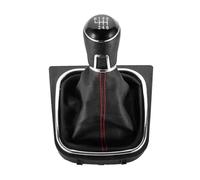 Szwaldaper Couvercle de levier de changement de vitesse 5/6 vitesses, for VW, Golf, 5 6, Jetta, V VI, Scirocco, guêtre de démarrage, ensemble en cuir noir Housse de protection pour levier de vitesse(B