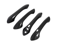 Szwaldaper Couvercle de poignée de porte en Fiber de carbone, autocollants de style de voiture, réglage for Chevrolet, Onix II Turbo 2019 - 2023 Couvre-poignée de porte extérieure(4handle 2buttons)