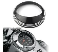 Szwaldaper Couvercle de visière d'anneau lunette garniture compteur vitesse moto, for Harley, Touring Road King Dyna Softail avec 5" Bague de garniture de compteur de vitesse(Black n Chrome)