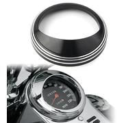 Szwaldaper Couvercle de visière d'anneau lunette garniture compteur vitesse moto, for Harley, Touring Road King Dyna Softail avec 5" Bague de garniture de compteur de vitesse(Black n Chrome)