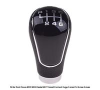 Szwaldaper Étui de démarrage guêtre pommeau levier vitesse style voiture manuel à 5/6 vitesses, for Ford, for Focus 2 MK2 FL MK3 MK4, for Fiesta MK7, for KUGA, for GALAXY C-max B-max(6 Speed Black)