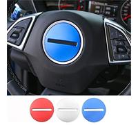 Szwaldaper for Chevrolet, for Camaro, 2017 Up, ABS Voiture Intérieur Volant Décoration Couverture Garniture Autocollants Accessoires De Style Autocollant décoratif pour jantes de voiture(Blue)