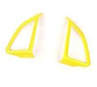 Szwaldaper for Chevrolet, for Camaro, 2017 Up, ABS Voiture Intérieur Volant Décoration Couverture Garniture Autocollants Accessoires De Style Autocollant décoratif pour jantes de voiture(Yellow 2 pc)