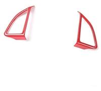 Szwaldaper for Chevrolet, for Camaro, 2017 Up, ABS Voiture Intérieur Volant Décoration Couverture Garniture Autocollants Accessoires De Style Autocollant décoratif pour jantes de voiture(Red 2 pc)