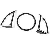 Szwaldaper for Chevrolet, for Camaro, 2017 Up, ABS Voiture Intérieur Volant Décoration Couverture Garniture Autocollants Accessoires De Style Autocollant décoratif pour jantes de voiture(Black 3 pc)