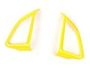 Szwaldaper for Chevrolet, for Camaro, 2017 Up, ABS Voiture Intérieur Volant Décoration Couverture Garniture Autocollants Accessoires De Style Autocollant décoratif pour jantes de voiture(Yellow 2 pc)