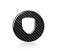 Szwaldaper Garniture de couverture volant voiture, for Porsche, for 911, for PANAMERA, for CAYENNE, for MACAN, for 718 Boxster, for Taycan Autocollant de volant de voiture(Schwarz)