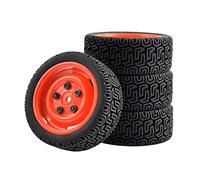 Szwaldaper Insert de Roue en éponge for pneus antidérapants, for HPI, for Tamiya, Jante RC for Voiture Tourisme 1/10 1:10 51-8014 Pneus pour Voitures télécommandées(Red Rim)