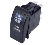 Szwaldaper Interrupteur à Bascule for Voiture, Bateau, Camion, 5 Broches, étanche, for 12-24 V, Style Barre, Bleu, Interrupteur à Bascule for feu arrière de recul Panneau de Commutation Marin(1)