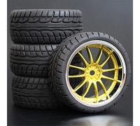 Szwaldaper Lot de 4 Jantes Roue en Caoutchouc RC 26 mm, hexagonales 12 1:10, for HSP, for HPI, Sprint 2 Drift RS4 sur Route 4WD Pneus pour Voitures télécommandées(9003-8003)