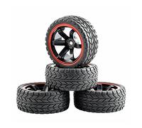 Szwaldaper Lot de 4 pneus Course Plats RC, Jantes Roue, for HSP, for HPI, Voiture Tout-Terrain 1:10 701A-6017 Ensemble de Roues de Course RC