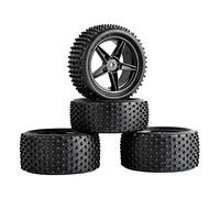 Szwaldaper Lot de 4 pneus en Caoutchouc ABS, 2 Roues Avant et arrière, for HSP, 1:10 Buggy RC 66010-66030 Accessoire radiocommandé(Schwarz)