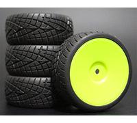 Szwaldaper Lot de 4 pneus en Caoutchouc for Voiture Course RC 1/10, Jantes Roue sur Route, for HSP, for HPI, pièce, diamètre 65 mm, 94123-94122 Pneus pour Voitures télécommandées(901G-8001)