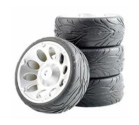 Szwaldaper Lot de 4 Roues à pneus Flamme, for HSP, for HPI Racing, 1/10 1:10 on-Road Car RC Rim06-6084 Ensemble de Roues de Course RC(Rim06S-6084)