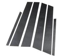 Szwaldaper Lot de 6 garnitures couverture montant fenêtre porte voiture, for MINI, Cabriolet R52 2004-2008 Extérieur de voiture(BLACK B-carbon Fiber Look)