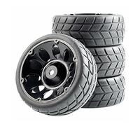 Szwaldaper Pneus avec Roue en éponge, for HSP, for HPI, Jante RC for Voiture de Tourisme sur Route 1/10 1:10 06-6083 Ensemble de Roues de Course RC(Black Wheel)