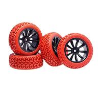 Szwaldaper Pneus de Rallye, Jante de Roue, for HSP, Voiture de Rallye sur Route 1:10 RC 601-8019 Pneus pour Voitures télécommandées(Rot)