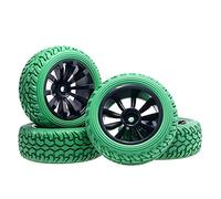Szwaldaper Pneus de Rallye, Jante Roue, for HSP, Voiture sur Route 1:10 RC 601-8019 Pneus pour Voitures télécommandées(Green)