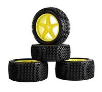 Szwaldaper Pneus en Caoutchouc ABS WheeI 2 Avant arrière, for HSP, 1:10 Buggy RC 66041-66051 Accessoire radiocommandé(Yellow)