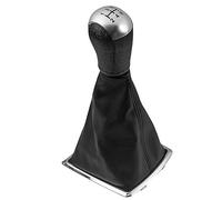 Szwaldaper Pommeau de levier de vitesse de voiture for Ford, Focus, Mondeo MK2 MK3 S-MAX C-MAX, Mustang, Fiesta, Galaxy, Transit, levier de vitesse, guêtre de démarrage(5 Speed Silver)