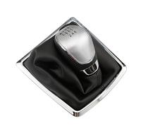Szwaldaper Pommeau de levier de vitesse de voiture, levier de vitesse, guêtre de démarrage en cuir PU, for Ford, for Focus 2 MK2, for Fiesta, for Kuga 2008 2009 2010 2011 2012(6 Silver With Dust)