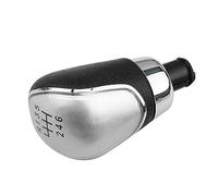 Szwaldaper Pommeau de levier de vitesse de voiture, levier de vitesse, guêtre de démarrage en cuir PU, for Ford, for Focus 2 MK2, for Fiesta, for Kuga 2008 2009 2010 2011 2012(6 Speed Silver Knob)