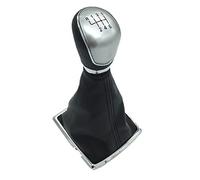 Szwaldaper Pommeau de levier de vitesse manuel 5/6 vitesses, for Ford, for Focus, 2 MK2 FL MK3 MK4 MK7, for MONDEO, for Fiesta, for GALAXY, for KUGA X-MAX, couvercle de coffre à levier(6 Speed Silver)