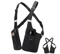 Szwaldaper Sac sous les bras caché antivol, pochette multi-poches à Double épaule unisexe étanche for les voyages en plein air au quotidien(Schwarz)