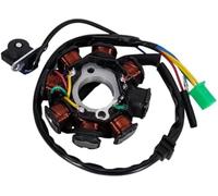 Szwaldaper Stator d'allumage magnéto 8 bobines 5 Fils for GY6 125cc 150cc 139QMB 139QMA 4 Temps ATV Scooter cyclomoteur Go Kart Buggy Quad Dirt Pit Bike Kit de Bougies d'allumage CDI