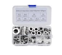 SZWLJ 580 Pièces De Rondelles En Acier Inoxydable 304, 9 Tailles (M2/M2.5/M3/M4/M5/M6/M8/M10/M12) - Set De Rondelles Métal Pour Vis Et Gonds De Porte, Diy & Maison.