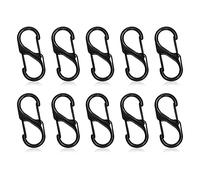 SZXMDKH 10 mousquetons en S, petit porte-clés double ouverture à ressort, anneau en S avec boucle mousqueton à double clip pour randonnée, pêche, camping en plein air
