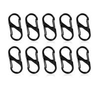 SZXMDKH 10 mousquetons en S, petit porte-clés double ouverture à ressort, anneau en S avec boucle mousqueton à double clip pour randonnée, pêche, camping en plein air