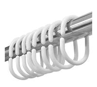 SZXMDKH 12pcs Anneaux de Rideau de Douche en Plastique en Forme de C Crochets de Rideau pour Rideau de Porte, Rideau de fenêtre, Blanc, Blanc