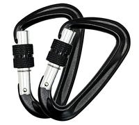 SZXMDKH 2Pcs Mousqueton 12KN (1223KG) Robuste en Aluminium - Forme de D à Verrouillage pour Hamacs, Balançoire de Yoga, Camping, Porte-clés, Chiens de Serrure