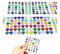 SZXMDKH 324 PCS Strass Cristal Gem Autocollants Scintillantes Pierres précieuses Strass Autocollants adhésifs Acrylique Strass coloré Pierres précieuses en Cristal pour Filles