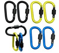 SZXMDKH 6PCS Clip Mousqueton - Anneau D Mousqueton Verrouillage Aluminium Robuste pour l'extérieur, Camping, Randonnée, Voyages, Pêche, Sac Dos