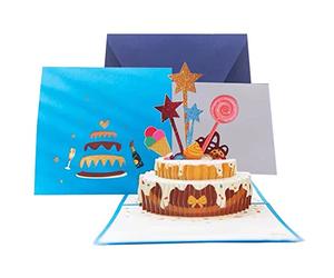 SZXMDKH Cartes de vœux Anniversaire, 3D en trois dimensions Carte de voeux faite main de style unique avec enveloppes Hommes, femmes, mères, amis et amants…