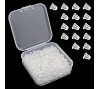 SZXMDKH Fermoirs de Boucles d'oreilles Silicone Transparent 500 Pièces Bouchons de Boucle d'oreille pour Remplacement Bricolage(Taille 4 * 4 mm)