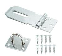 SZXMDKH Loquet de porte avec cadenas, loquet de 3 pouces en acier inoxydable et agrafe - Loquet de sécurité robuste pour abri de jardin, armoire, cage pour animaux de compagnie, argent