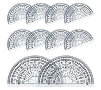SZXMDKH Lot de 10 rapporteurs en plastique pour mesure d'angle, 180 degrés, 10 cm, transparent