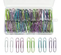 SZXMDKH Lot de 100 grands trombones en métal coloré de 5,1 cm avec boîte pour l'école, le bureau, la papeterie et les documents (50 mm, couleurs assorties)