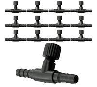 SZXMDKH Lot de 13 valves de contrôle en forme de T pour aquarium - En plastique noir - Régulateur de débit d'air - Pour tuyau d'identification de 5 mm