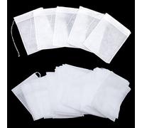 SZXMDKH Lot de 200 sachets à thé jetables rectangulaires Blanc en papier filtrant, 6 x 8 cm, avec cordon de serrage