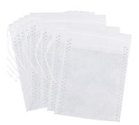 SZXMDKH Lot de 200 sachets à thé jetables rectangulaires Blanc en papier filtrant, 6 x 8 cm, avec cordon de serrage