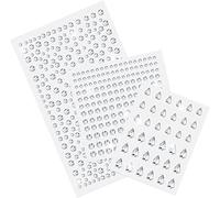 SZXMDKH Lot de 3 feuilles de strass autocollants - Taille mélangée - Avec pince à épiler - Pour décoration d'ongles DIY (Dia 3-6 mm)