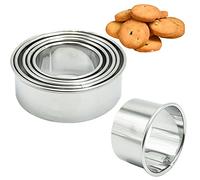 SZXMDKH Lot de 5 Emporte-Pièces Patisserie, Cadeau Fête des Mères, Moule à Biscuits en Métal Emporte-Pièces en Acier Inoxydable Fondant Cookie Pâtisserie Chocolat en Rond