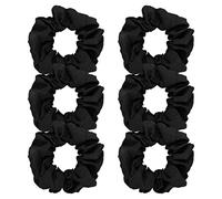 SZXMDKH Lot de 6 chouchous en coton doux, élastiques à cheveux en jersey pour femmes, filles, femmes, enfants (noir)