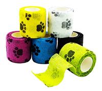 SZXMDKH Lot de 6 rouleaux de bandage cohésif auto-adhésif pour animaux domestiques, vétérinaires, non tissés, élastiques, pour les doigts, le sport et les étirements, 5 cm x 4,5 m
